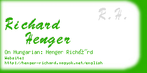 richard henger business card